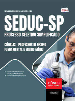 Apostila SEDUC-SP 2026 - Professor de Ensino Fundamental e Ensino Médio - Ciências