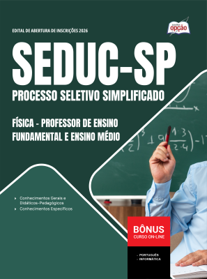 Apostila SEDUC-SP 2026 - Professor de Ensino Fundamental e Ensino Médio - Física
