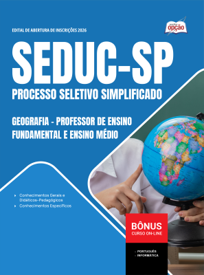 Apostila SEDUC-SP 2026 - Professor de Ensino Fundamental e Ensino Médio - Geografia