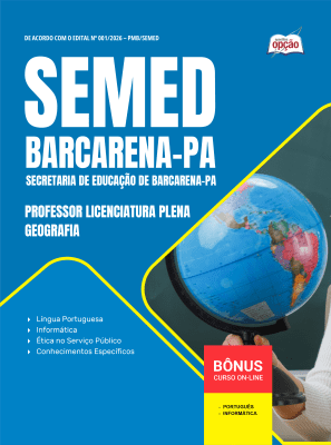 Apostila SEMED Barcarena-PA 2026 - Professor Licenciatura Plena - Geografia
