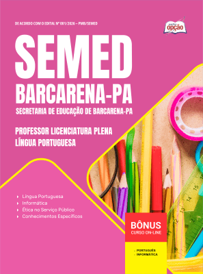 Apostila SEMED Barcarena-PA 2026 - Professor Licenciatura Plena - Língua Portuguesa