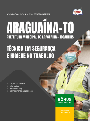 Apostila Prefeitura de Araguaína-TO 2026 em PDF - Técnico em Segurança e Higiene no Trabalho