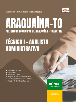 Apostila Prefeitura de Araguaína-TO 2026 em PDF - Técnico I - Analista Administrativo