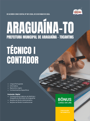Apostila Prefeitura de Araguaína-TO 2026 - Técnico I - Contador