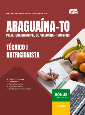 Apostila Prefeitura de Araguaína-TO 2026 - Técnico I - Nutricionista