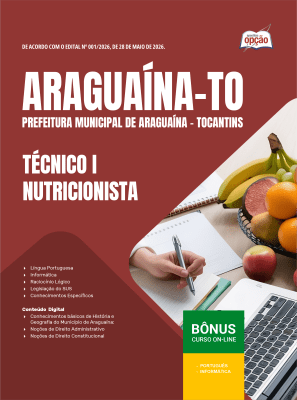 Apostila Prefeitura de Araguaína-TO 2026 - Técnico I - Nutricionista
