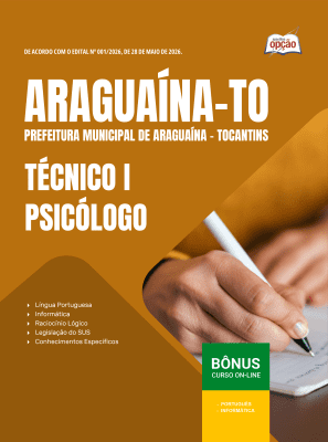 Apostila Prefeitura de Araguaína-TO 2026 em PDF - Técnico I - Psicólogo