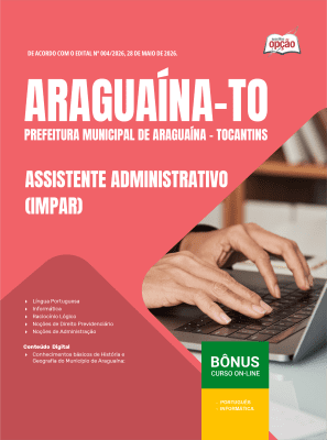 Apostila Prefeitura de Araguaína-TO 2026 - Assistente Administrativo (IMPAR)