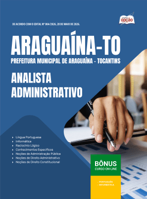 Apostila Prefeitura de Araguaína-TO 2026 em PDF - Analista Administrativo