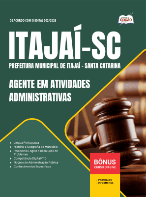 Apostila Prefeitura de Itajaí-SC 2026 em PDF - Agente em Atividades Administrativas