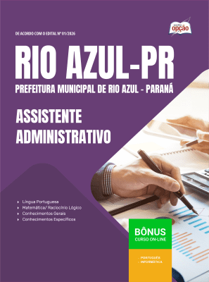Apostila Prefeitura de Rio Azul-PR 2026 - Assistente Administrativo
