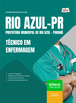Apostila Prefeitura de Rio Azul-PR 2026 - Técnico em Enfermagem