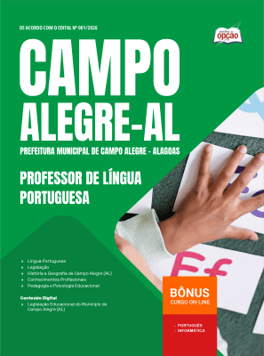 Apostila Prefeitura de Campo Alegre-AL 2026 - Professor de Língua Portuguesa
