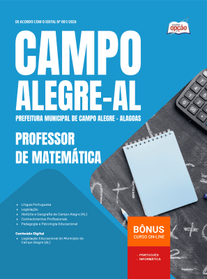 Apostila Prefeitura de Campo Alegre-AL 2026 - Professor de Matemática