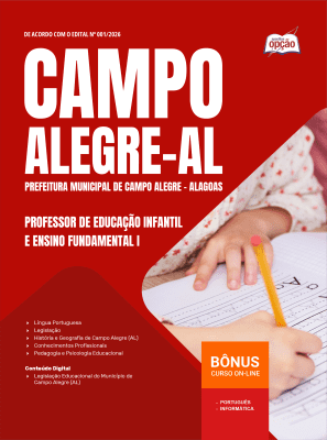 Apostila Prefeitura de Campo Alegre-AL 2026 - Professor de Educação Infantil e Ensino Fundamental I