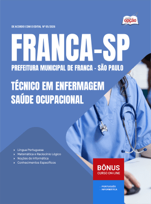 Apostila Prefeitura de Franca-SP 2026 - Técnico em Enfermagem - Saúde Ocupacional