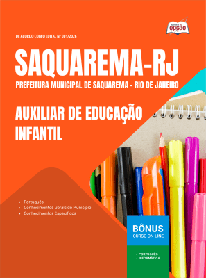 Apostila Prefeitura de Saquarema-RJ 2026 em PDF - Auxiliar de Educação Infantil