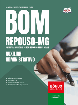Apostila Prefeitura de Bom Repouso - MG 2026 - Auxiliar Administrativo