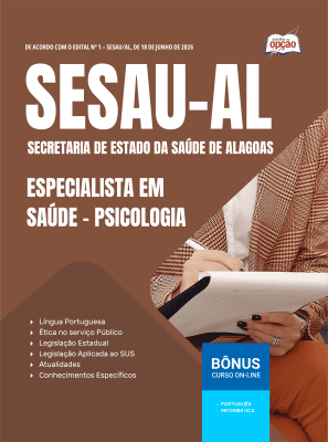 Apostila SESAU-AL 2026 - Especialista em Saúde - Psicologia