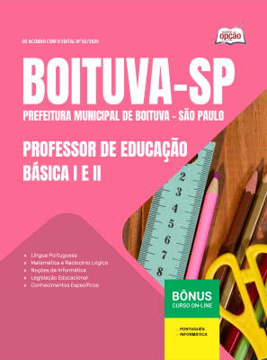 Apostila Prefeitura de Boituva-SP 2026 - Professor de Educação Básica I e II