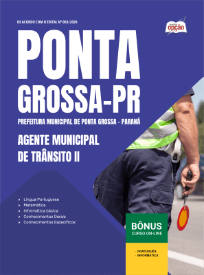 Apostila Prefeitura de Ponta Grossa-PR 2026 - Agente Municipal de Trânsito II