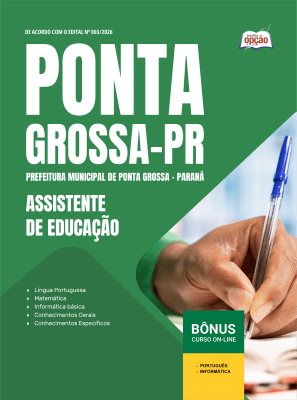 Apostila Prefeitura de Ponta Grossa-PR 2026 - Assistente de Educação