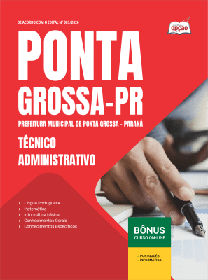 Apostila Prefeitura de Ponta Grossa-PR 2026 - Técnico Administrativo