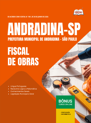 Apostila Prefeitura de Andradina-SP 2026 - Fiscal de Obras
