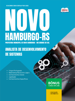 Apostila Prefeitura de Novo Hamburgo-RS 2026 - Analista de Desenvolvimento de Sistemas