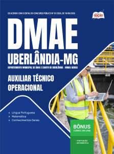 Apostila DMAE Uberlândia-MG 2026 - Auxiliar Técnico Operacional