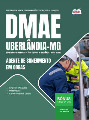 Apostila DMAE Uberlândia-MG 2026 - Agente de Saneamento em Obras