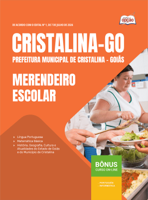 Apostila Prefeitura de Cristalina - GO 2026 - Merendeiro Escolar
