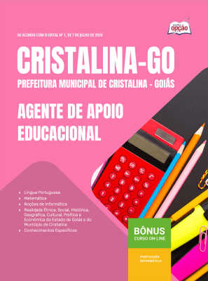 Apostila Prefeitura de Cristalina - GO 2026 - Agente de Apoio Educacional