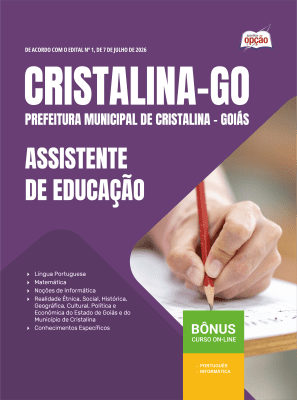 Apostila Prefeitura de Cristalina - GO 2026 - Assistente de Educação