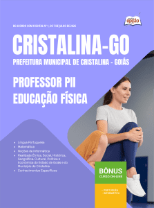 Apostila Prefeitura de Cristalina - GO 2026 - Professor PII - Educação Física