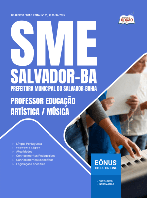 Apostila SME Salvador-BA 2026 em PDF - Professor Educação Artística/Música