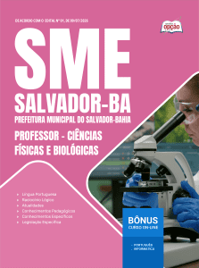 Apostila SME Salvador-BA 2026 em PDF - Professor - Ciências Físicas e Biológicas