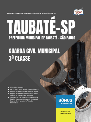 Apostila Prefeitura de Taubaté-SP 2026 - Guarda Civil Municipal 3ª Classe