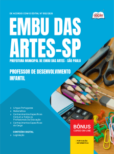 Apostila Prefeitura de Embu das Artes-SP 2026 - Professor de Desenvolvimento Infantil