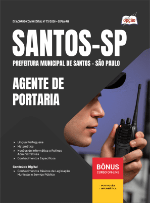 Apostila Prefeitura de Santos - SP 2026 - Agente de Portaria