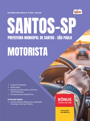 Apostila Prefeitura de Santos - SP 2026 - Motorista