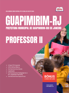 Apostila Prefeitura de Guapimirim-RJ 2026 - Professor II