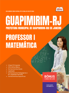 Apostila Prefeitura de Guapimirim-RJ 2026 - Professor I - Matemática