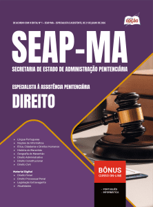 Apostila SEAP-MA 2026 - Especialista à Assistência Penitenciária - Especialidade: Direito