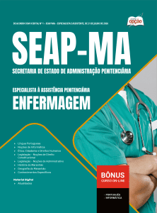 Apostila SEAP-MA 2026 em PDF - Especialista à Assistência Penitenciária - Especialidade: Enfermagem