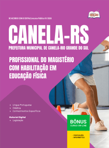 Apostila Prefeitura de Canela-RS 2026 - Profissional do Magistério com Habilitação em Educação Física