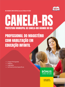 Apostila Prefeitura de Canela-RS 2026 - Profissional do Magistério com Habilitação em Educação Infantil
