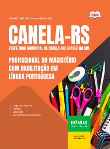 Apostila Prefeitura de Canela-RS em PDF 2026 - Profissional do Magistério com Habilitação em Língua Portuguesa