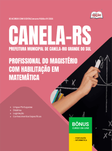 Apostila Prefeitura de Canela-RS 2026 - Profissional do Magistério com Habilitação em Matemática