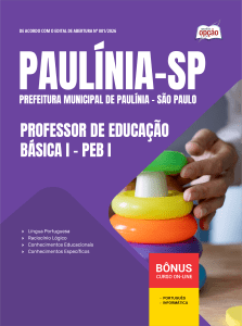 Apostila Prefeitura de Paulínia - SP em PDF 2026 - Professor de Educação Básica I - PEB I